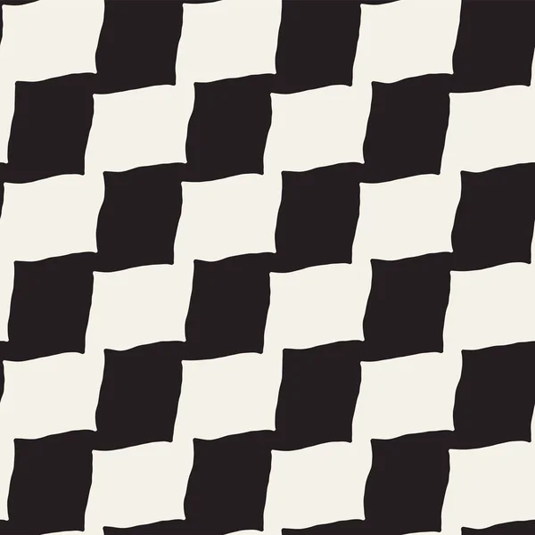 Patrón abstracto sin costura dibujado a mano en blanco y negro. Grunge retro a mano alzada líneas dentadas textura . — Archivo Imágenes Vectoriales
