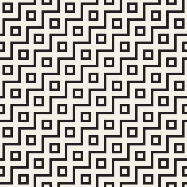 Şık çizgiler kafes. Etnik tek renkli doku. Geometrik arka plan tasarlamak. Vektör seamless modeli.