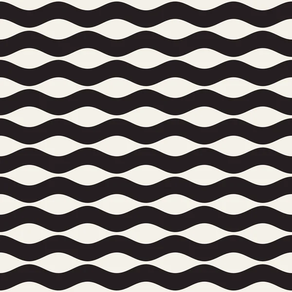 Vektor bezešvé černé a bílé vlnité čáry vzoru. Geometrické pozadí abstraktní Design. — Stockový vektor