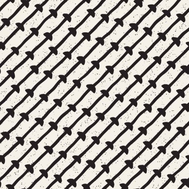 Elle çizilmiş çizgiler seamless grungy modeli. Soyut geometrik yinelenen kiremit doku siyah beyaz.