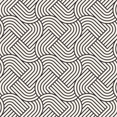 Vektör kusursuz desen. Modern stil soyut doku. Çizgili elementten geometrik fayanslar tekrarlanıyor