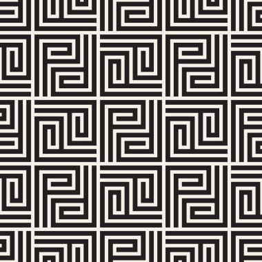 Vektör kusursuz desen. Modern stil soyut doku. Çizgili elementten geometrik fayanslar tekrarlanıyor