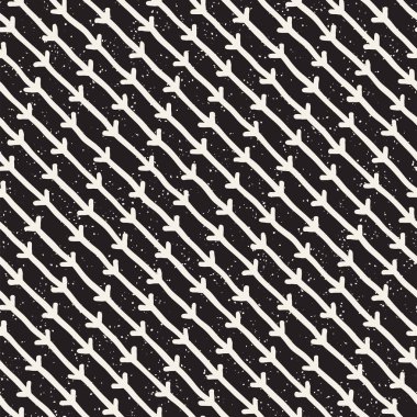 Elle çizilmiş stil etnik seamless modeli. Grungy geometrik şekiller arka plan siyah ve beyaz.