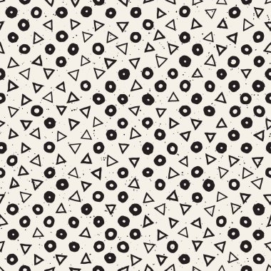 Elle çizilmiş siyah beyaz mürekkep soyut, pürüzsüz desen. Vektör stili grunge dokusu. Tek renkli geometrik dağınık şekiller boya fırça çizgileri
