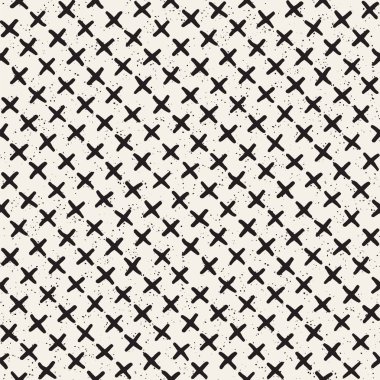Elle çizilmiş çizgiler seamless grungy modeli. Soyut geometrik yinelenen kiremit doku siyah beyaz.