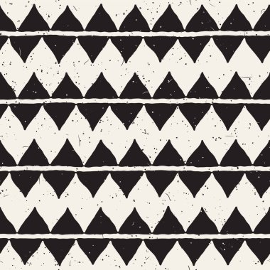 Elle çizilmiş stil soyut seamless modeli siyah beyaz. Retro serbest çentikli çizgiler doku.