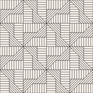 Vektör kusursuz desen. Modern stil soyut doku. Çizgili elementten geometrik fayanslar tekrarlanıyor