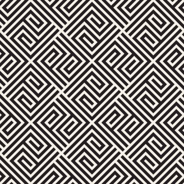 Vektör kusursuz desen. Modern stil soyut doku. Çizgili elementten geometrik fayanslar tekrarlanıyor