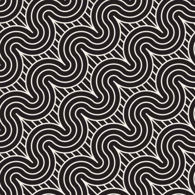 Vektör kusursuz desen. Modern stil soyut doku. Çizgili elementten geometrik fayanslar tekrarlanıyor
