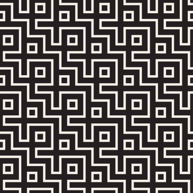 Şık çizgiler kafes. Etnik tek renkli doku. Geometrik arka plan tasarlamak. Vektör seamless modeli.