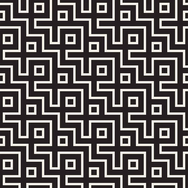 Stylish lines lattice. Ethnic monochrome texture. Abstract geometric background design. Vector seamless pattern. — Stock Vector