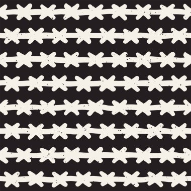 Elle çizilmiş stil seamless modeli. Grungy geometrik şekiller arka plan siyah ve beyaz.