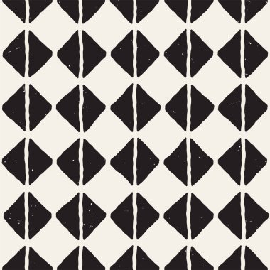 Elle çizilmiş stil soyut seamless modeli siyah beyaz. Retro serbest çentikli çizgiler doku.