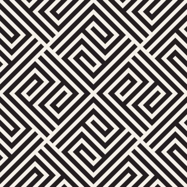 Vektör kusursuz desen. Modern stil soyut doku. Çizgili elementten geometrik fayanslar tekrarlanıyor