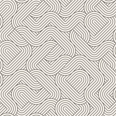 Vektör kusursuz desen. Modern stil soyut doku. Çizgili elementten geometrik fayanslar tekrarlanıyor
