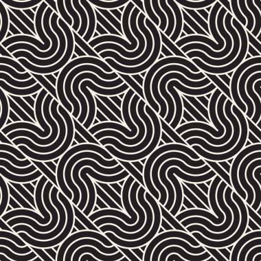 Vektör kusursuz desen. Modern stil soyut doku. Çizgili elementten geometrik fayanslar tekrarlanıyor