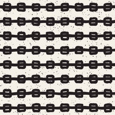 Elle çizilmiş stil etnik seamless modeli. Grungy geometrik şekiller arka plan siyah ve beyaz.