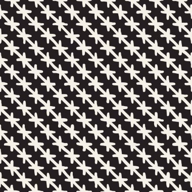 Elle çizilmiş stil etnik seamless modeli. Grungy geometrik şekiller arka plan siyah ve beyaz.