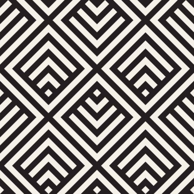 Vektör kusursuz desen. Modern stil soyut doku. Çizgili elementten geometrik fayanslar tekrarlanıyor