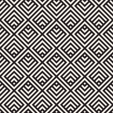 Vektör kusursuz desen. Modern stil soyut doku. Çizgili elementten geometrik fayanslar tekrarlanıyor