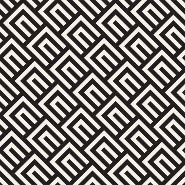 Vektörsüz mozaik çizgiler. Modern stil soyut doku. Çizgili elementlerle geometrik fayanslar tekrarlanıyor