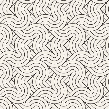 Vektör kusursuz desen. Modern stil soyut doku. Çizgili elementten geometrik fayanslar tekrarlanıyor