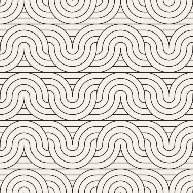 Vektör kusursuz desen. Modern stil soyut doku. Çizgili elementten geometrik fayanslar tekrarlanıyor