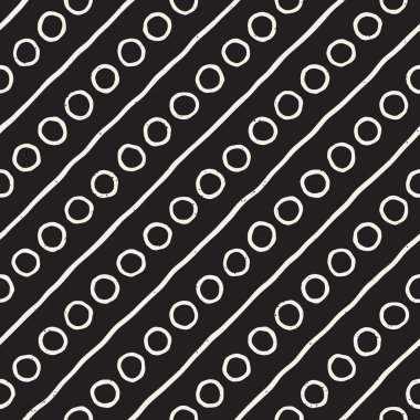 Elle çizilmiş stil etnik seamless modeli. Grungy geometrik şekiller arka plan siyah ve beyaz.