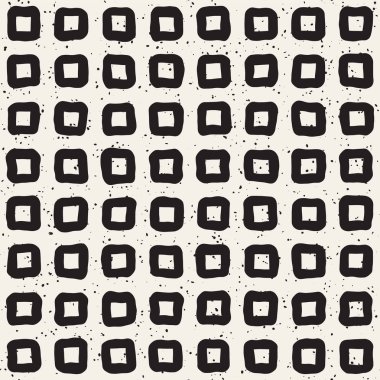 Elle çizilmiş stil etnik seamless modeli. Grungy geometrik şekiller arka plan siyah ve beyaz.