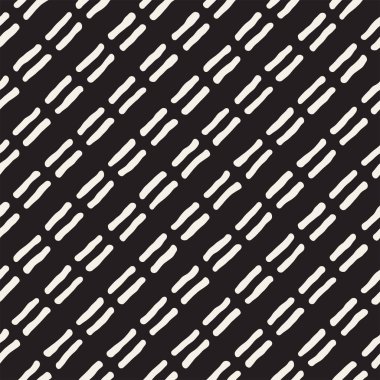 Elle çizilmiş stil etnik seamless modeli. Grungy geometrik şekiller arka plan siyah ve beyaz.