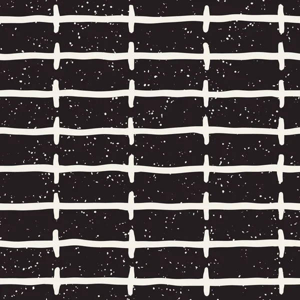 Elle çizilmiş stil etnik seamless modeli. Grungy geometrik şekiller arka plan siyah ve beyaz.