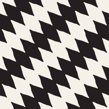 Elle çizilmiş stil soyut seamless modeli siyah beyaz. Retro serbest çentikli çizgiler doku.