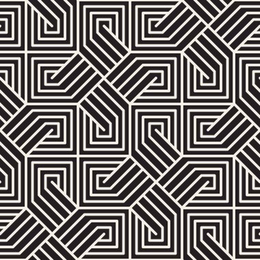 Vektör kusursuz desen. Modern stil soyut doku. Çizgili elementten geometrik fayanslar tekrarlanıyor