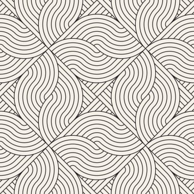 Vektör kusursuz desen. Modern stil soyut doku. Çizgili elementten geometrik fayanslar tekrarlanıyor