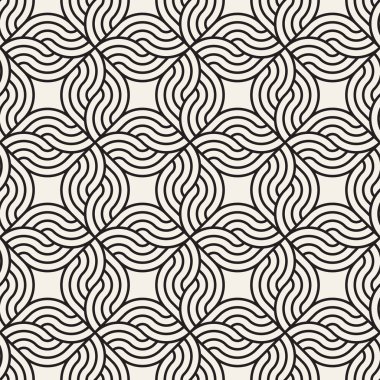 Vektör kusursuz desen. Modern stil soyut doku. Çizgili elementten geometrik fayanslar tekrarlanıyor