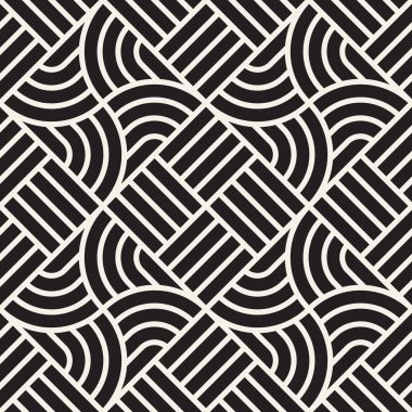 Vektör kusursuz desen. Modern stil soyut doku. Çizgili elementten geometrik fayanslar tekrarlanıyor