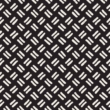 Elle çizilmiş stil etnik seamless modeli. Grungy geometrik şekiller arka plan siyah ve beyaz.