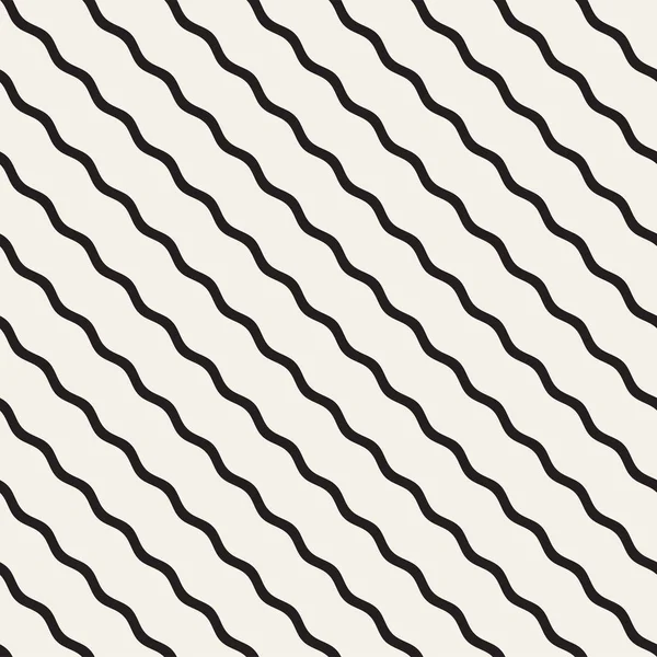 Ligne Ondulée Dessinée Main Noire Blanche Sans Vecteur Simple Patter — Image vectorielle