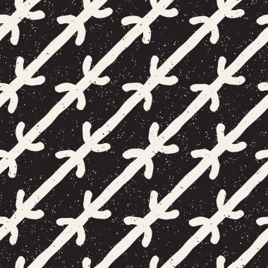 Elle çizilmiş çizgiler seamless grungy modeli. Soyut geometrik yinelenen kiremit doku siyah beyaz.