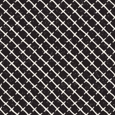 Elle çizilmiş çizgiler seamless grungy modeli. Soyut geometrik yinelenen kiremit doku siyah beyaz.