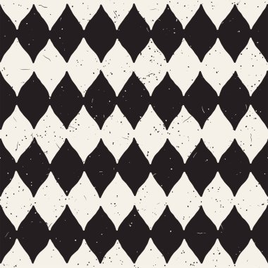 Elle çizilmiş stil soyut seamless modeli siyah beyaz. Retro serbest çentikli çizgiler doku.