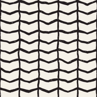 Basit mürekkep geometrik desen. Tek renkli siyah ve beyaz konturlar arka plan. Senin tasarı için doku fırça mürekkep el çekilmiş