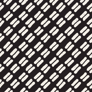 Elle çizilmiş stil etnik seamless modeli. Grungy geometrik şekiller arka plan siyah ve beyaz.
