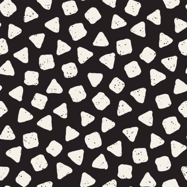 Elle çizilmiş siyah beyaz mürekkep soyut, pürüzsüz desen. Vektör stili grunge dokusu. Tek renkli geometrik dağınık şekiller boya fırça çizgileri
