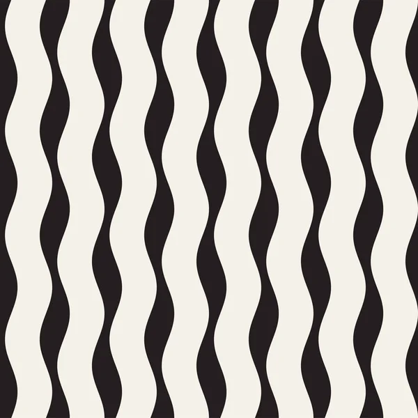 Векторный Бесшовный Черно Белый Рисунок Волнистых Полотен — стоковый вектор