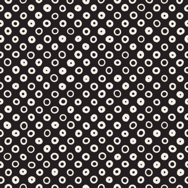 El çekilmiş siyah beyaz mürekkep soyut seamless modeli. Vektör şık grunge doku. Tek renkli geometrik dağınık şekiller