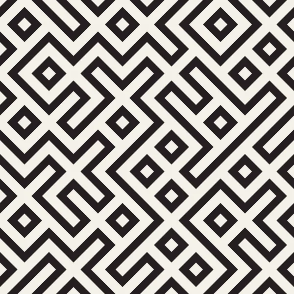 Stijlvolle lijnen lattice. Etnische zwart-wit patroon. Abstracte geometrische achtergrondontwerp. Naadloze patroon vector. — Stockvector