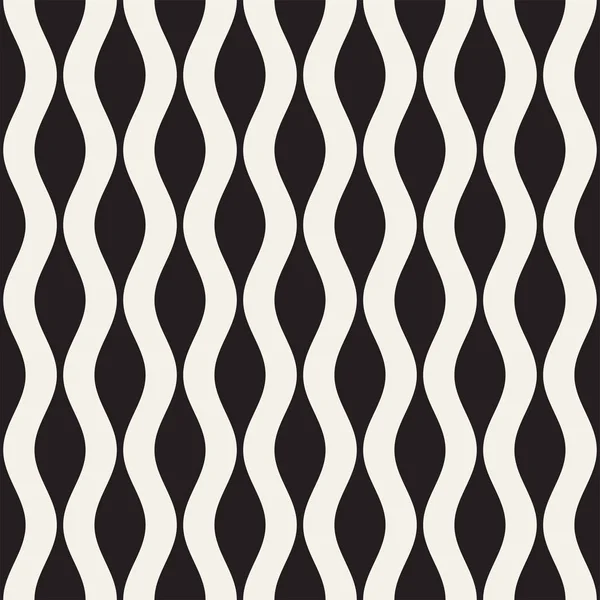 Vector Seamless noir et blanc ondulé lignes modèle. Résumé Conception de fond géométrique . — Image vectorielle