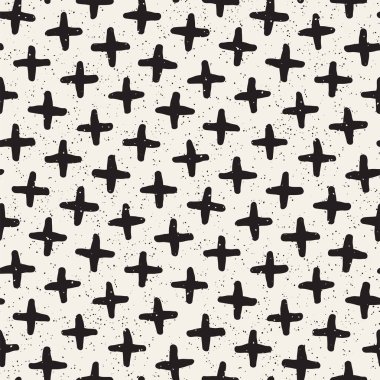 Elle çizilmiş çizgiler seamless grungy modeli. Siyah ve beyaz soyut geometrik Yinelenen doku.