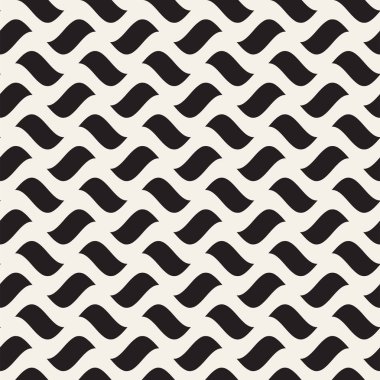 Dalgalı çizgiler desen vektör sorunsuz siyah ve beyaz el çekilmiş